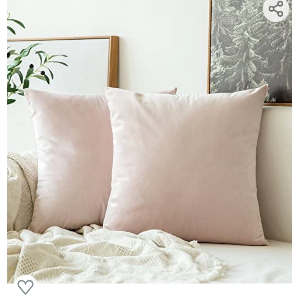 2 Blush Pink Pillow Shams
